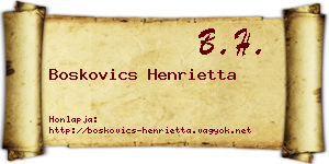 Boskovics Henrietta névjegykártya